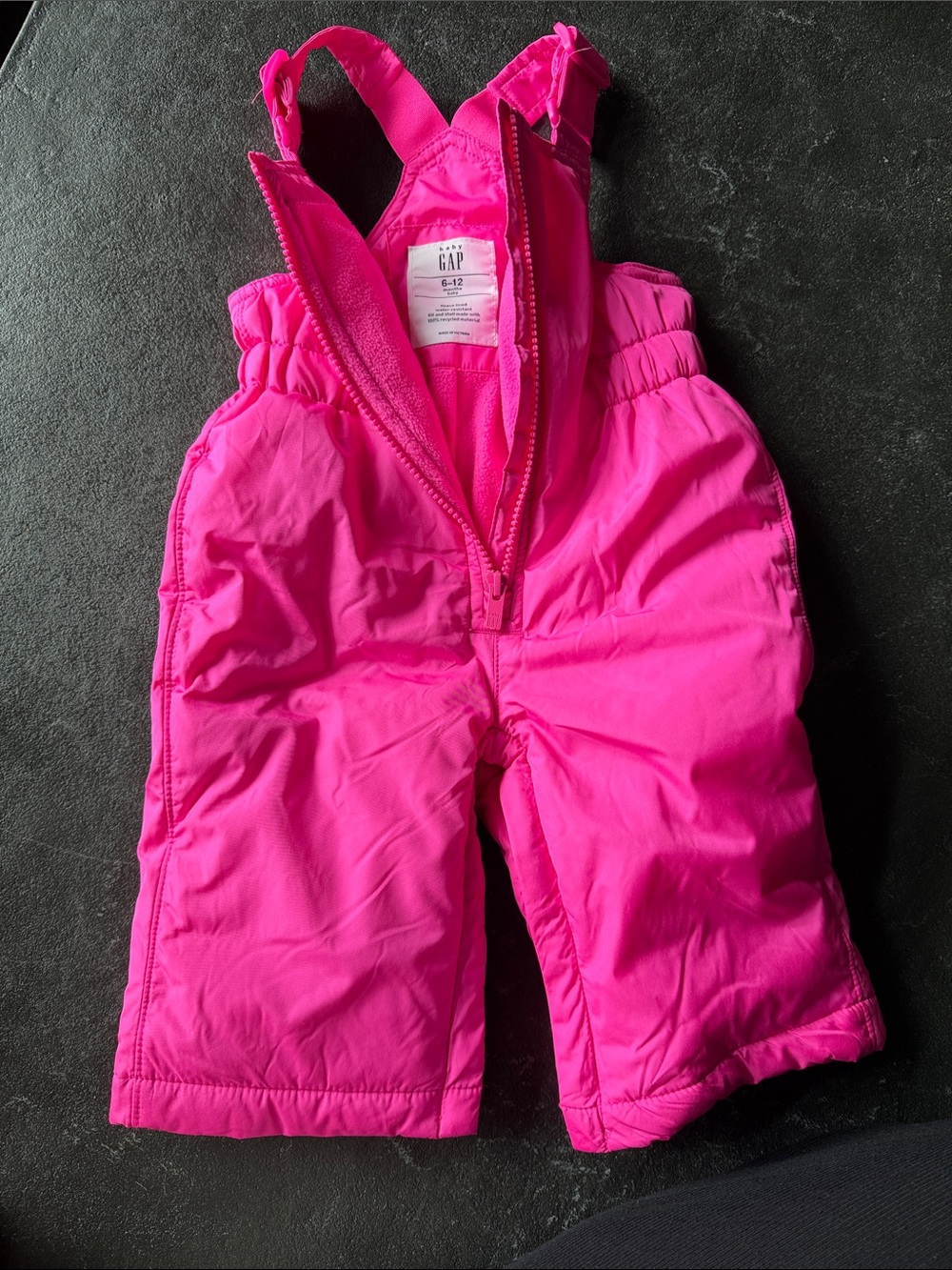 GAP Bright Pink Insulated Kids Snow Overalls